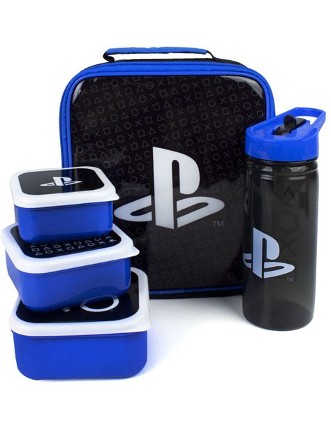 buy metal playstation lunch box|PlayStation logo lunch set.